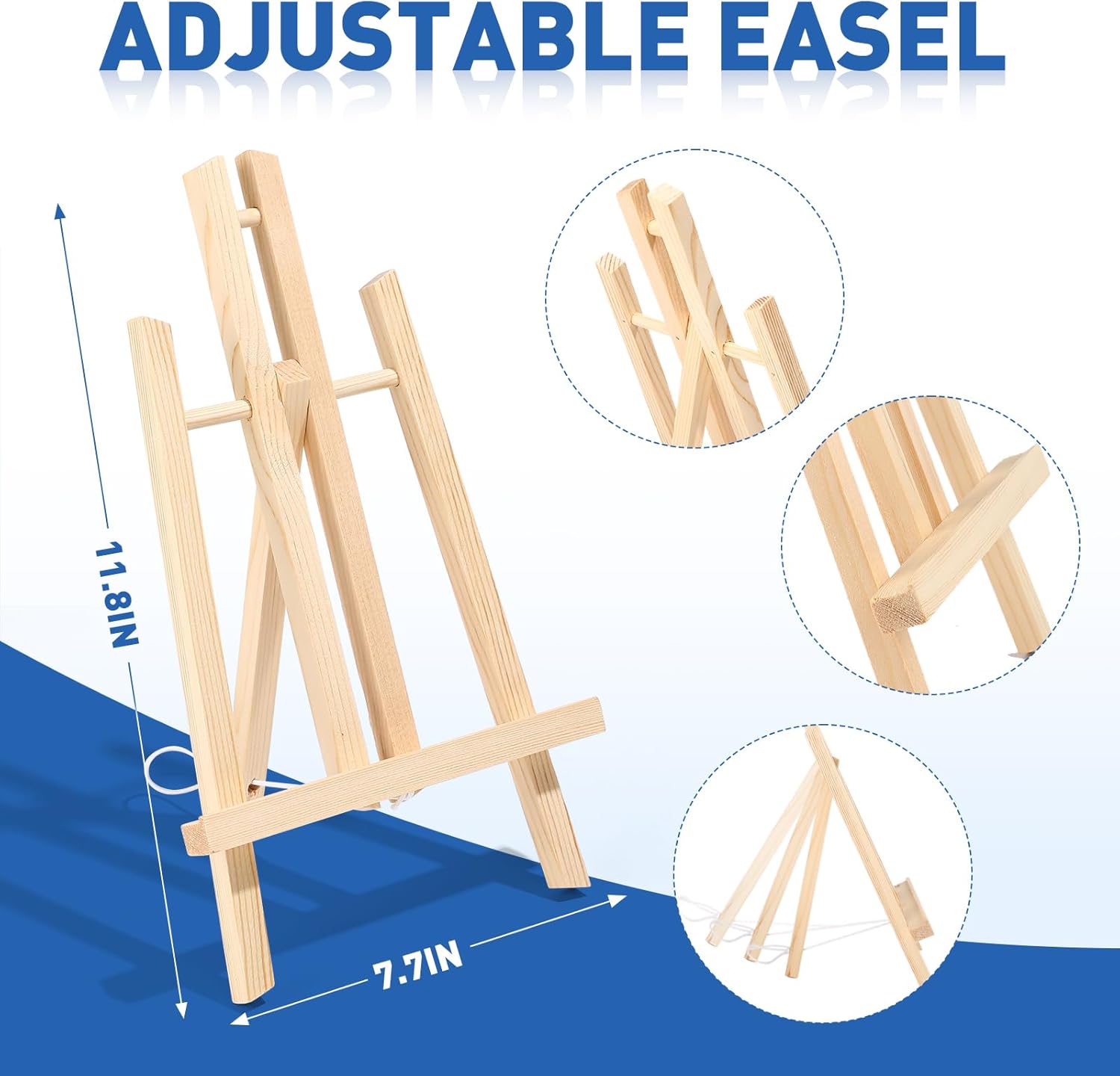 Alternative view of ESRICH 234 Pack Canvas with Easel Set 8 x 10 in Canvas Boards with 11.8 in Wooden Easels, Paint Brushes Canvas Panel Painting Kit for Acrylic Oil Watercolor Beginners Art Crafts Sip and Paint Party