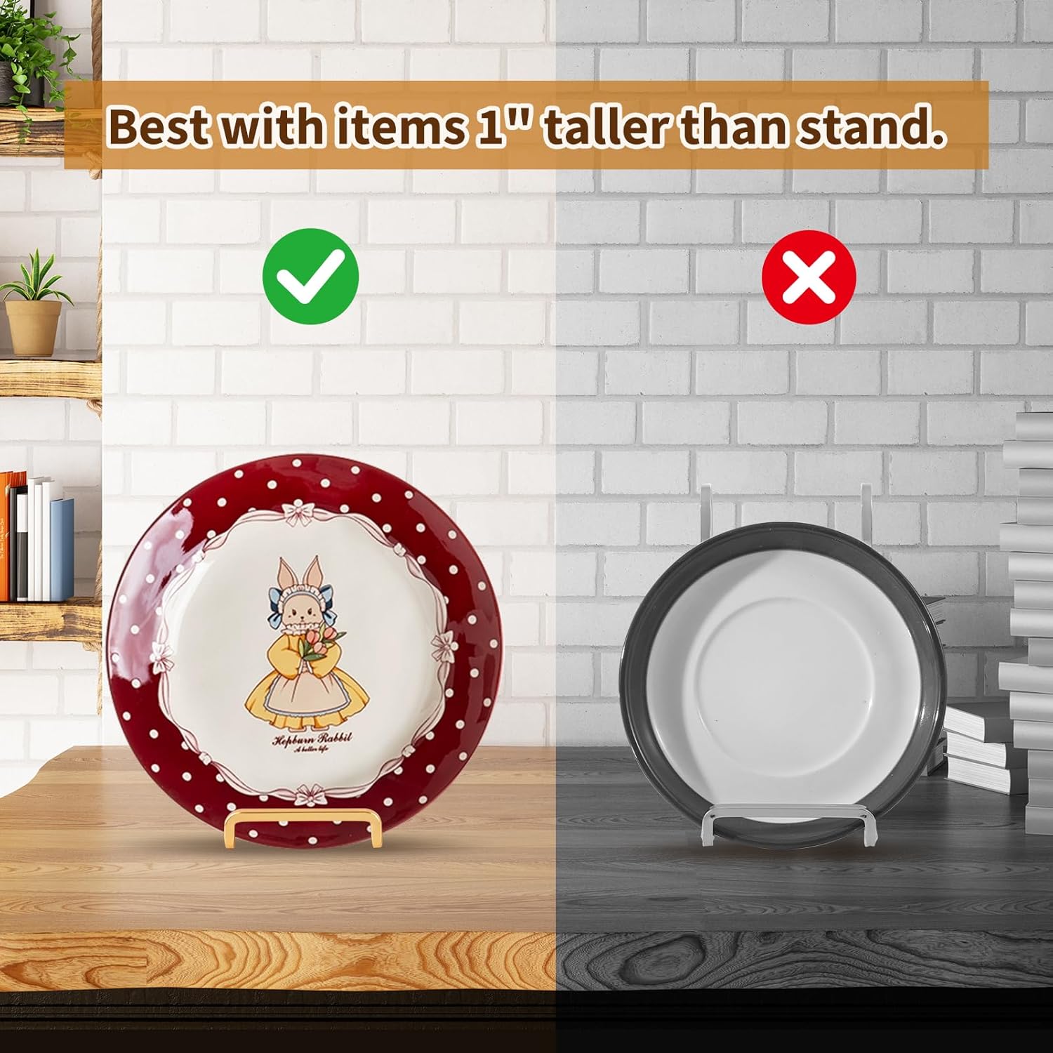 Alternative view of Plate Holder Easel Display Stand - 6 inch Metal Plate Stands for Display - Tabletop Picture Stand - Gold Iron Easels for Display Pictures | Photo Frames | Book | Decorative Plates | Plaque - 3 Pack