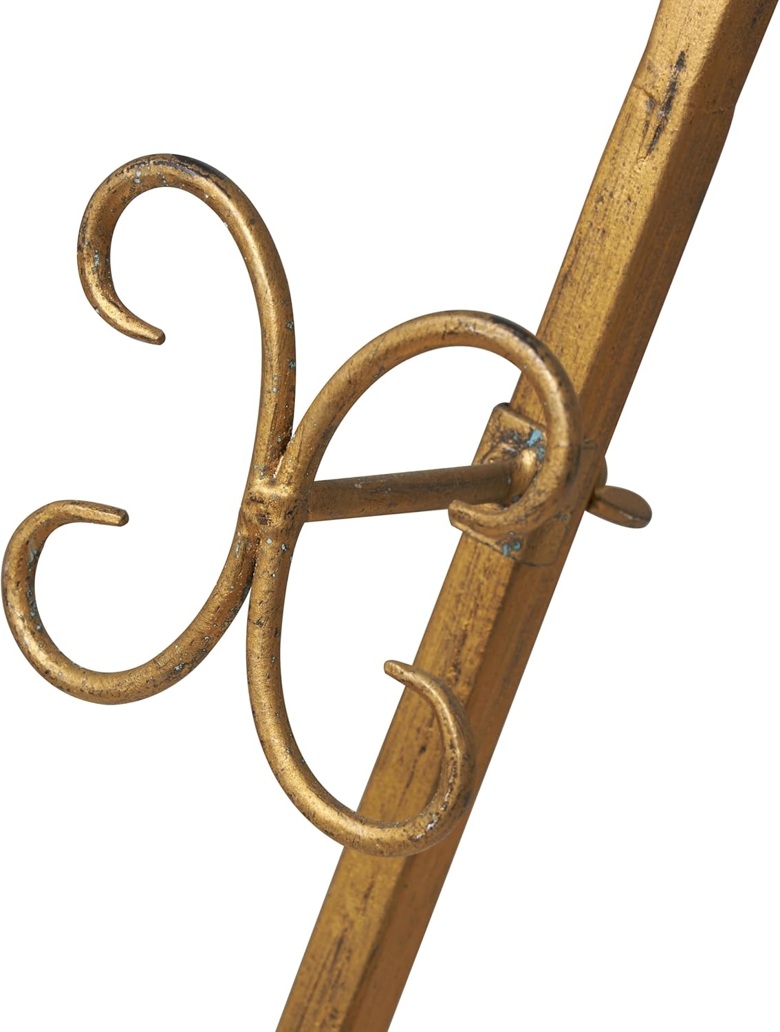 Deco 79 Metal Scroll Large Free Standing Adjustable Display Stand Easel with Chain Support, 22" x 21" x 46", Gold - Image 5