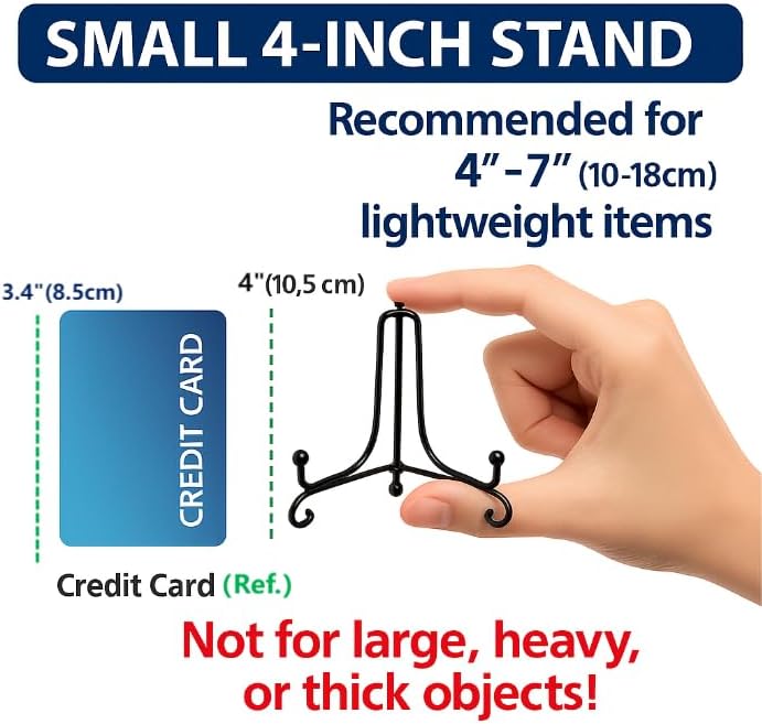 Alternative view of (4 pack)Iron Display Stand, Black Iron Easel Plate Display Photo Holder Stand, Displays Picture Frames, Decorative Plates, Tablets and Art 4 Inch