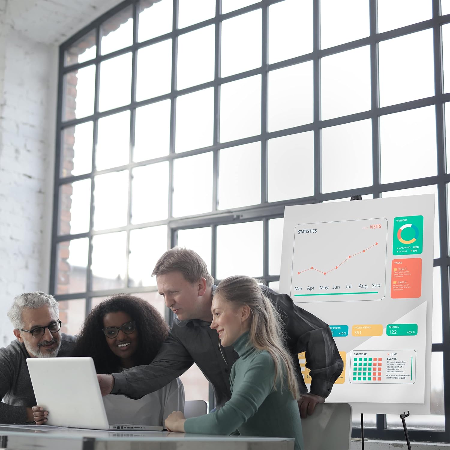 Audio-Visual Direct Lightweight Aluminum Telescoping Display Easel, 70 Inches, Black