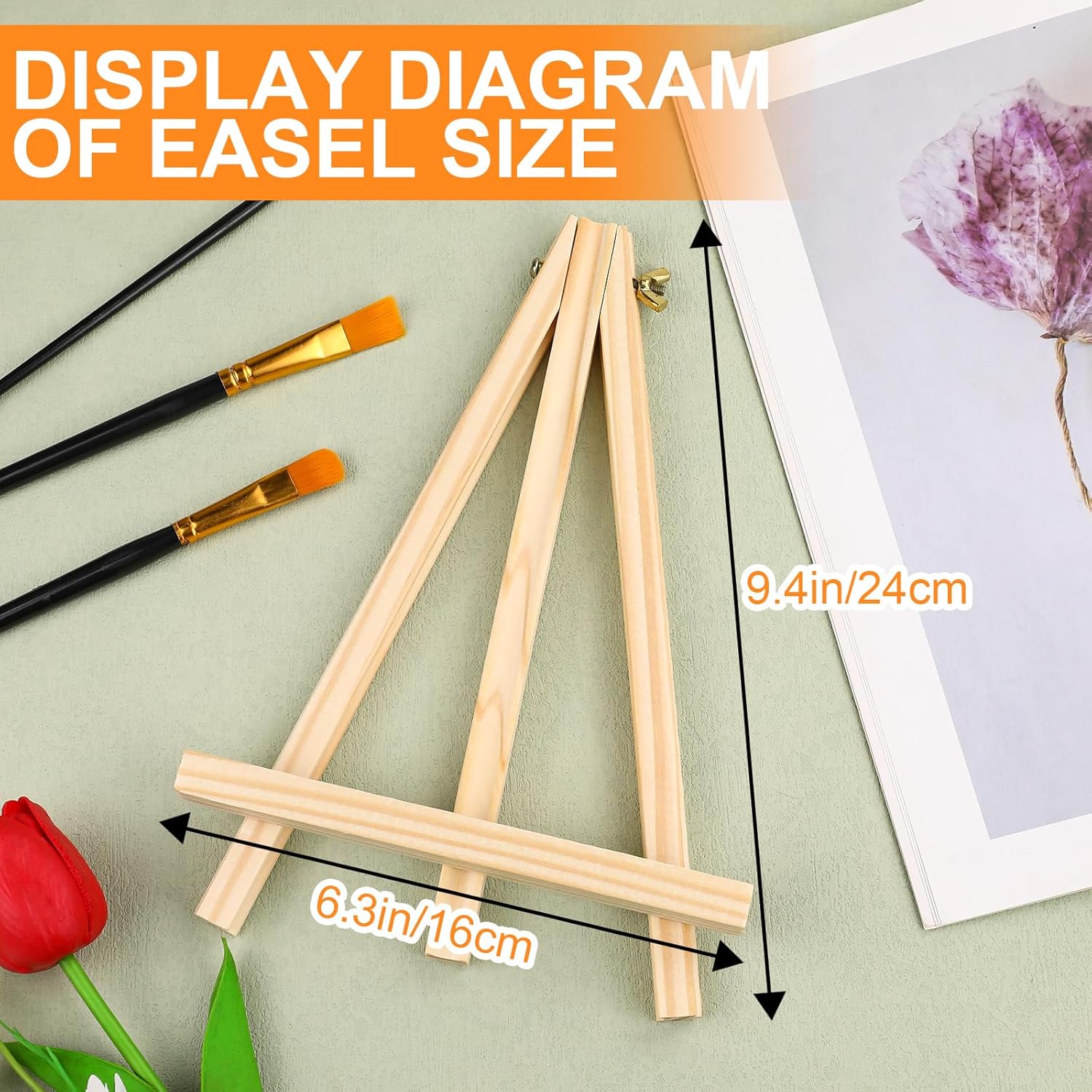 Alternative view of ESRICH 4 Pack 9 Inch Wood Easels - Tripod Painting Easels for Art & Crafts, Portable Canvas Holders