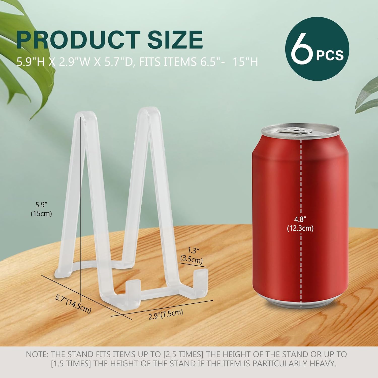 Artliving Plate Stands for Display - Plastic Easel Stand Plate Holder Display Stand Picture Frame Stand for Pictures | Photo|Decorative Plate |Dish | Tabletop Art - 6 inch-Clear