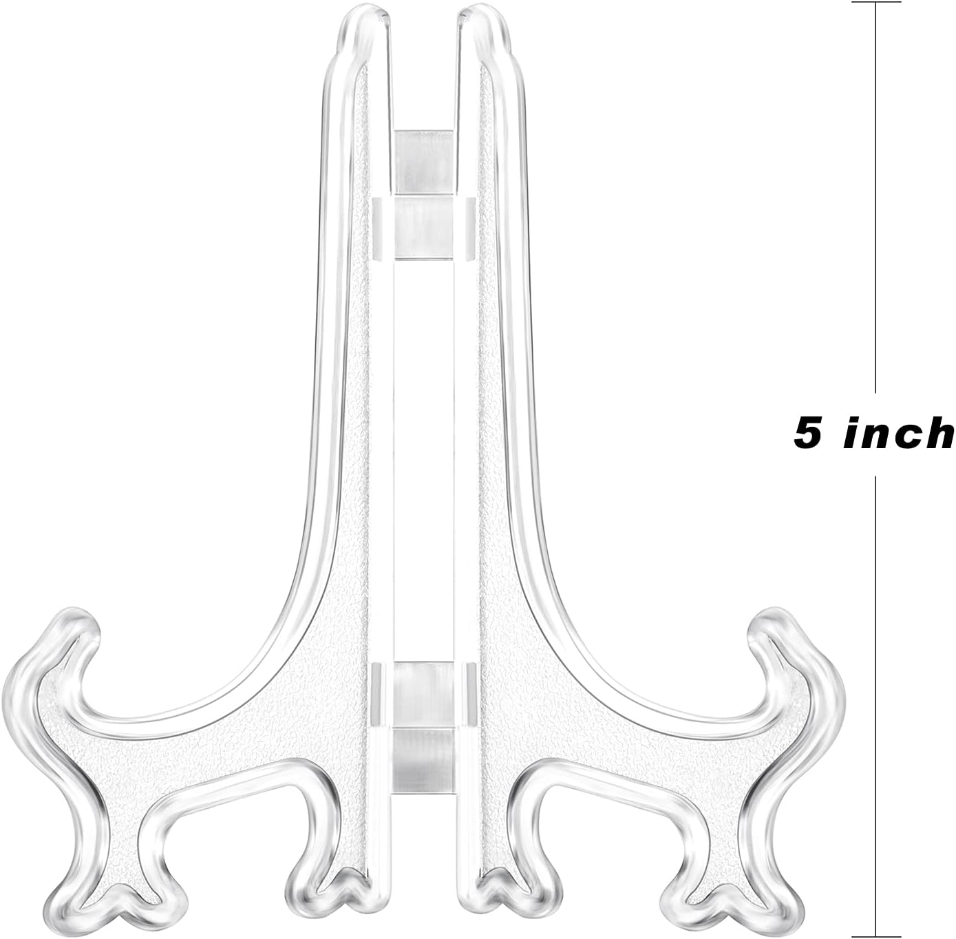 Boao 24 Pcs Plastic Easel Plate Display Stands Holders Picture Easel for Wedding Home Decoration(5 Inch,Clear)