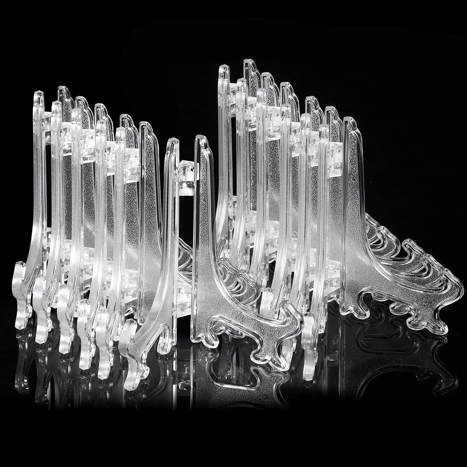 Alternative view of Boao 24 Pcs Plastic Easel Plate Display Stands Holders Picture Easel for Wedding Home Decoration(5 Inch,Clear)