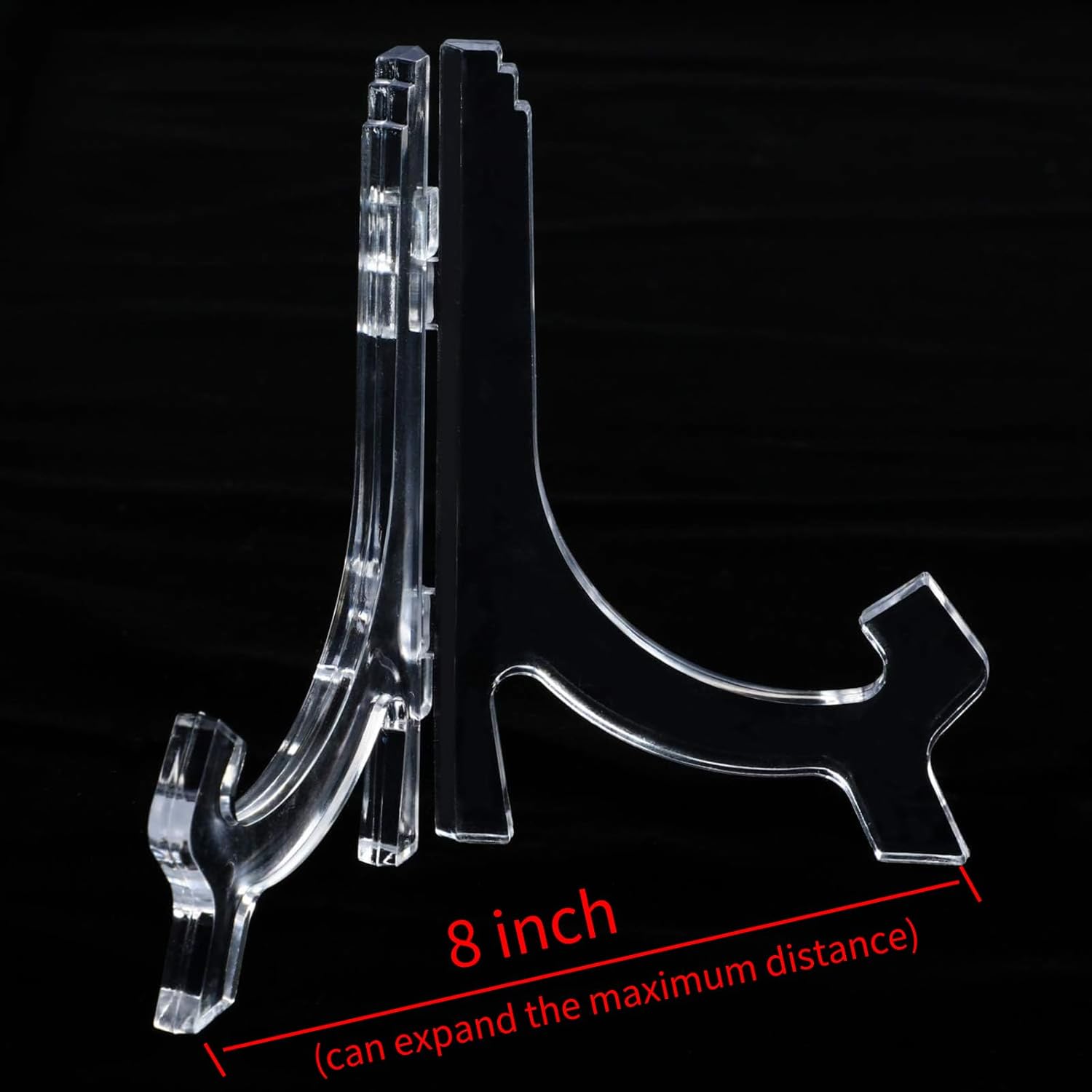 HESTYA 6 Pack 7 Inch Acrylic Easel Stand, Display Stand, Plate Holder for Display, Photo Holder Picture Frame Book(Clear) - Image 3