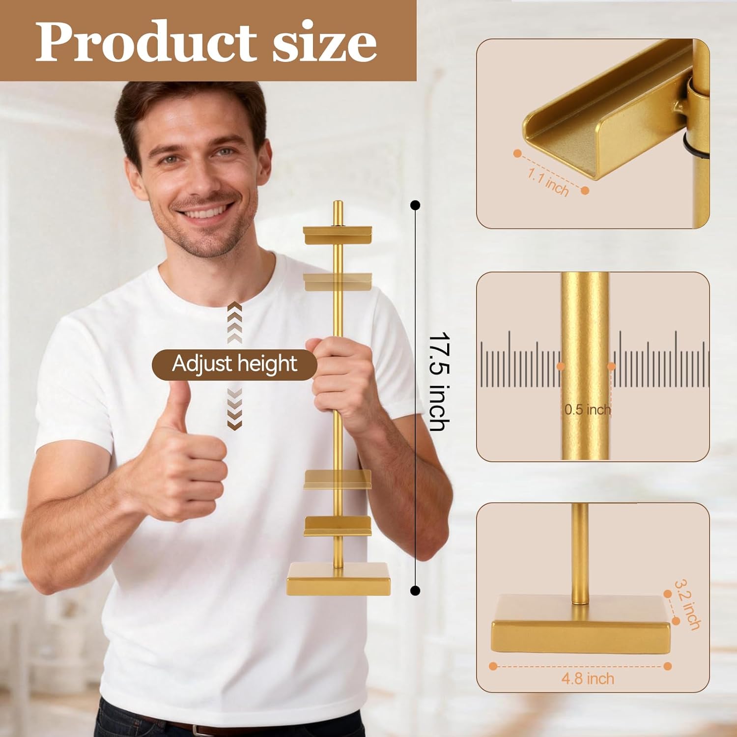 Alternative view of dakewang 1pcs Adjustable Tabletop Easel Stand for Picture Frames, Picture Easels for Display, Gold Easel, Picture Frame Stand, Adjustable Art Easel.(18inch,Gold)