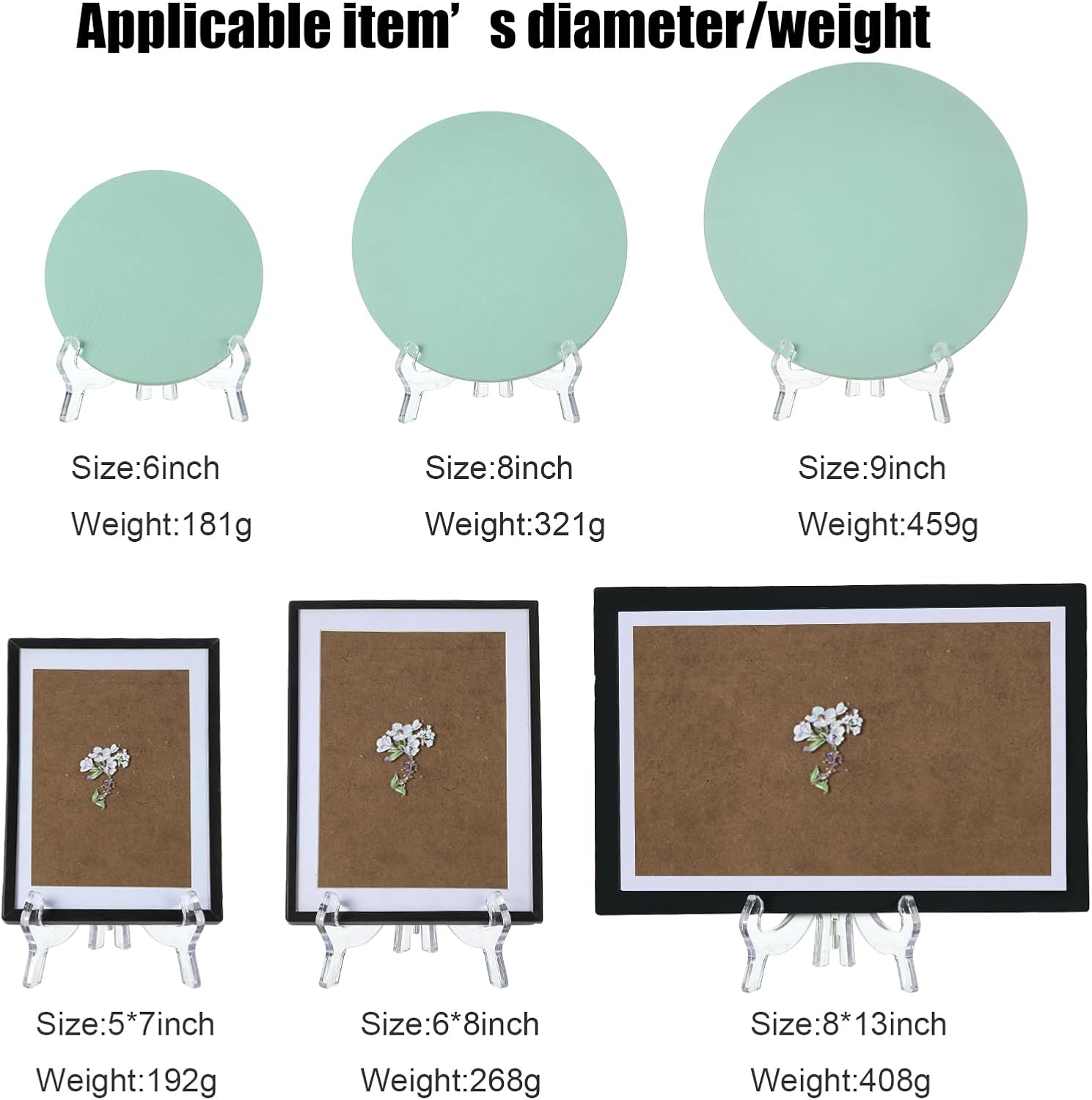 HESTYA 6 Pack 7 Inch Acrylic Easel Stand, Display Stand, Plate Holder for Display, Photo Holder Picture Frame Book(Clear) - Image 5