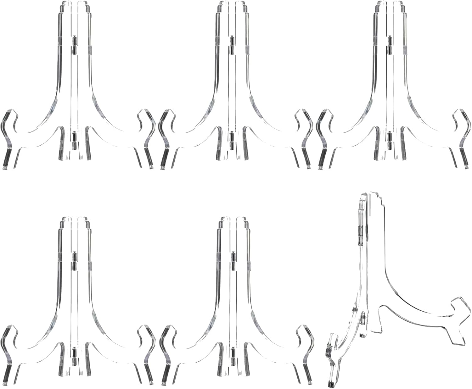 HESTYA 6 Pack 7 Inch Acrylic Easel Stand, Display Stand, Plate Holder for Display, Photo Holder Picture Frame Book(Clear) - Image 8