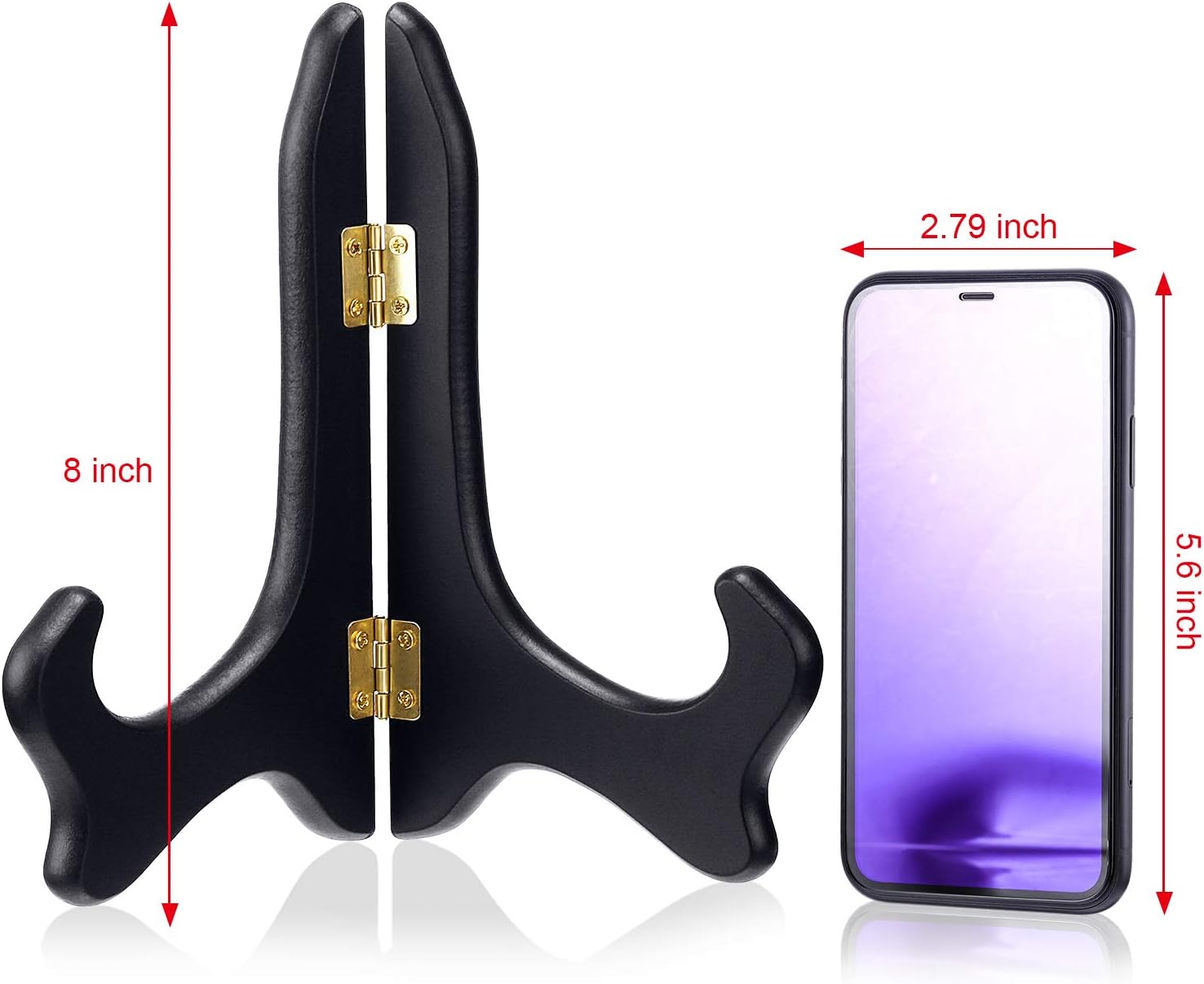 Tatuo 2 Packs Wooden Plate Stands for Display, Plate Holder Display Stand, Picture Frame Stand Easels, Tabletop Art Holder, Book Dish Decorative