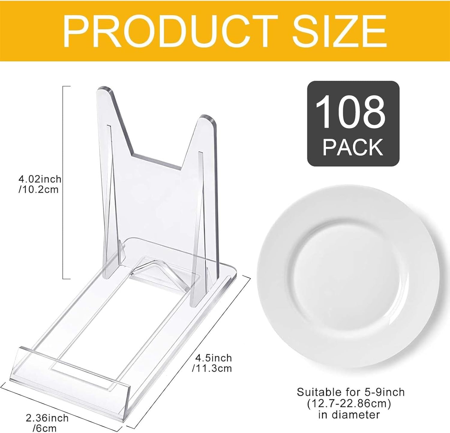 Alternative view of Zonon 10 Pcs Acrylic Adjustable Plate Stands For Display Plastic Stand Holders Picture Plate Holders Clear Mini Easels Stands to Display Pictures for Home Office Supplies Festival Party Decoration