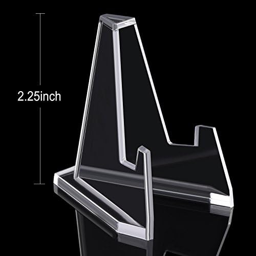 Boao 12 Packs Thicked Card Display Stand 2.24" Small Easel Stands Acrylic Picture Holder Stands Mini Coin Display Easel Baseball Sports Trading Graded Card Holder for Challenge Coin Photo PSA(Clear)