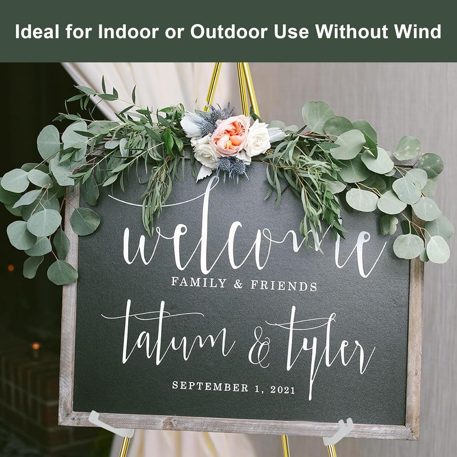 Alternative view of DANMO Easel Stand for Wedding Sign Poster 63'' Instant Display Floor Adjustable Metal Art Easel Gold