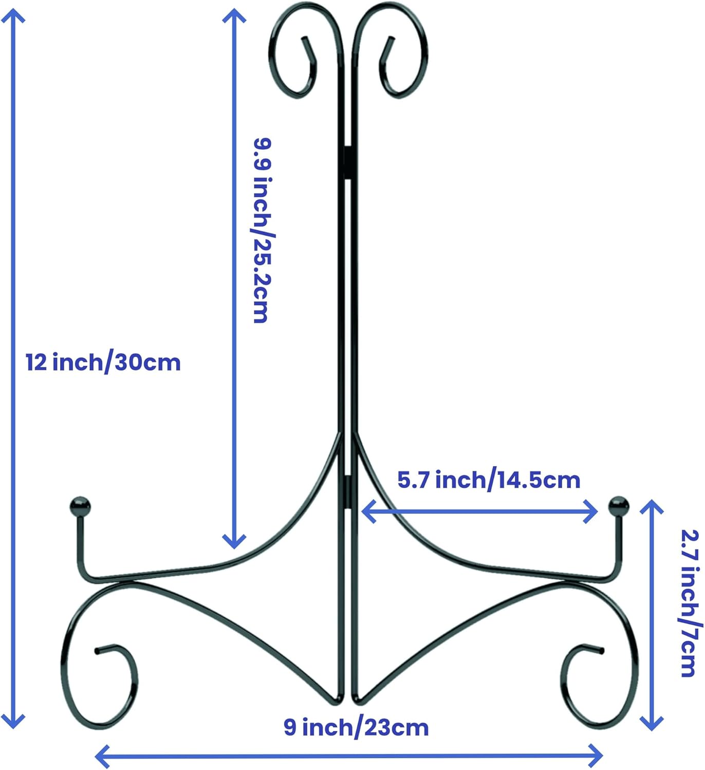Alternative view of HEMYLU Iron Plate Stand for Display with Folding Design, Picture Stands for Tables, 12 Inch Large Easels for Displaying for Book, Art Piece, Photo and Platter, 12u2019u2019 Black