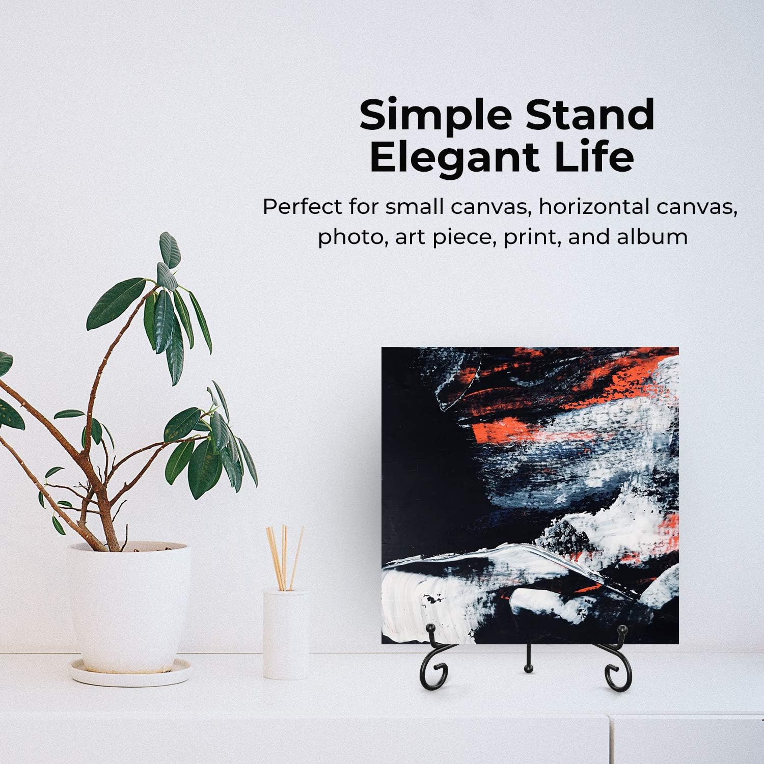 Alternative view of TR-LIFE Plate Stands for Display - 8 Inch Plate Holder Display Stand + Metal Easel Stand for Picture Frame, Decorative Plates, Book, Photo, Collectibles (2 Pack)