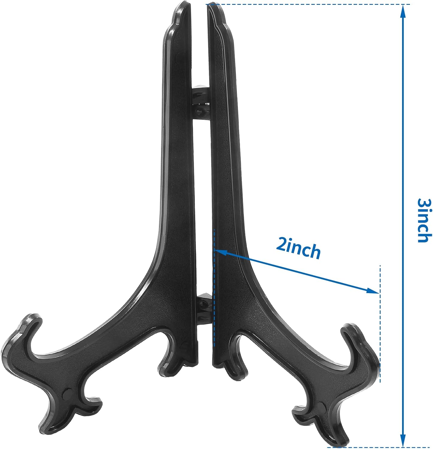 Alternative view of Litoexpe 24 Pcs 3 Inch Black Plastic Easels Plate, Picture Frame Stand Holder Acrylic Display Easels, Baseball Card Display Stand