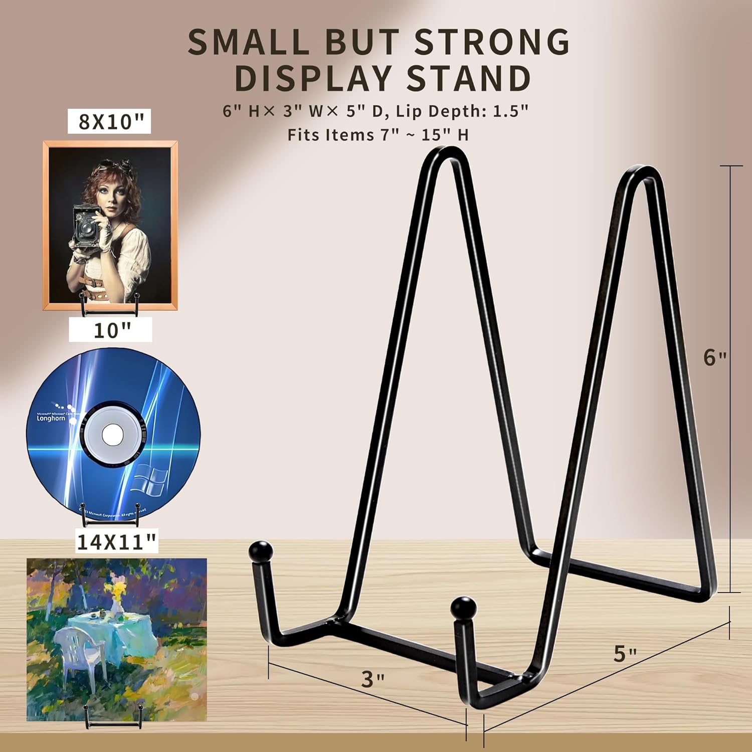 Alternative view of 12 Pack 6"Plate Stands for Display,Metal Plate Holders Display Stands Can Be Used for Picture Stands,Book Stands for Display,Plate Display Stands,Easel,Photo Frame Stands,Plaque Stands,Desktop Stand.