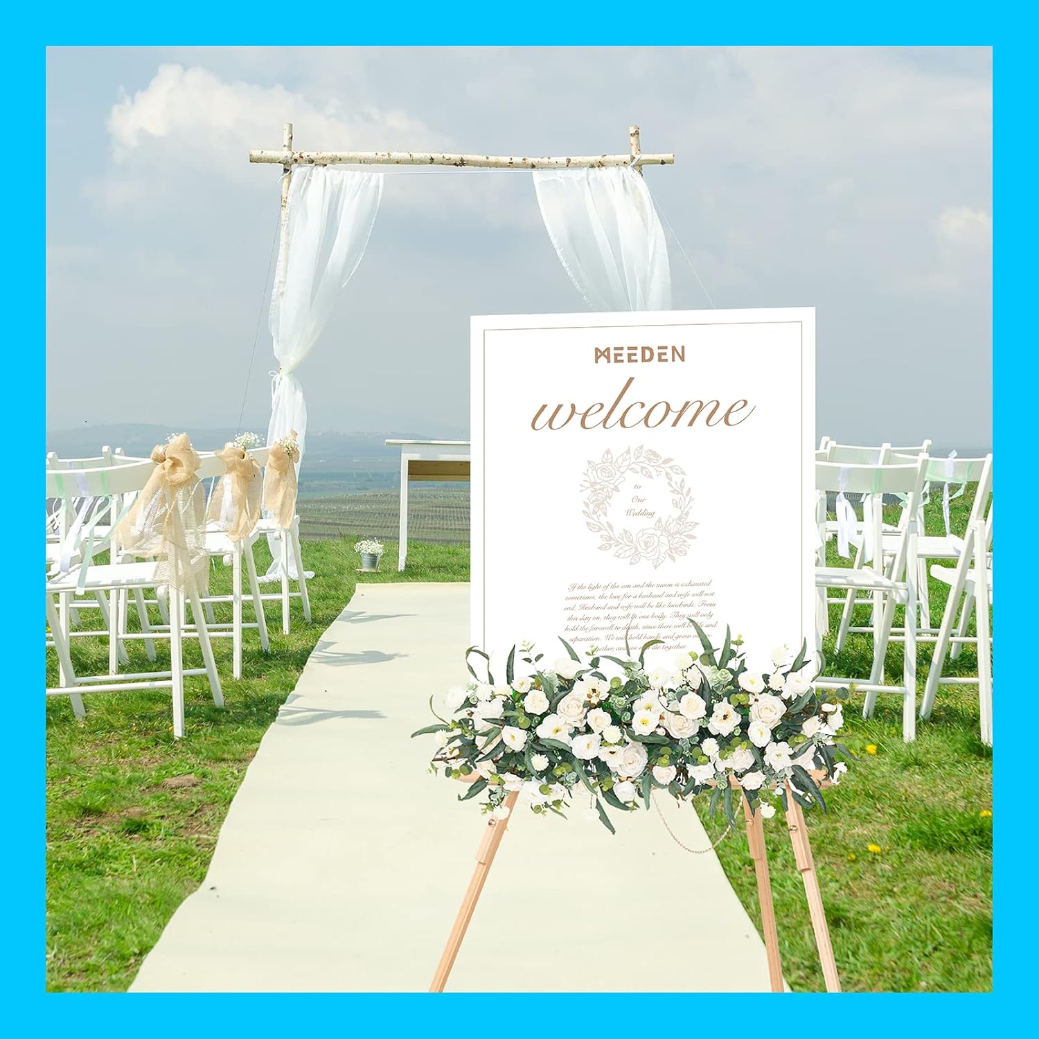 MEEDEN Wood Easel Stand for Display: Wooden Tripod for Poster Board - Wedding Easel Standing for Welcome Sign