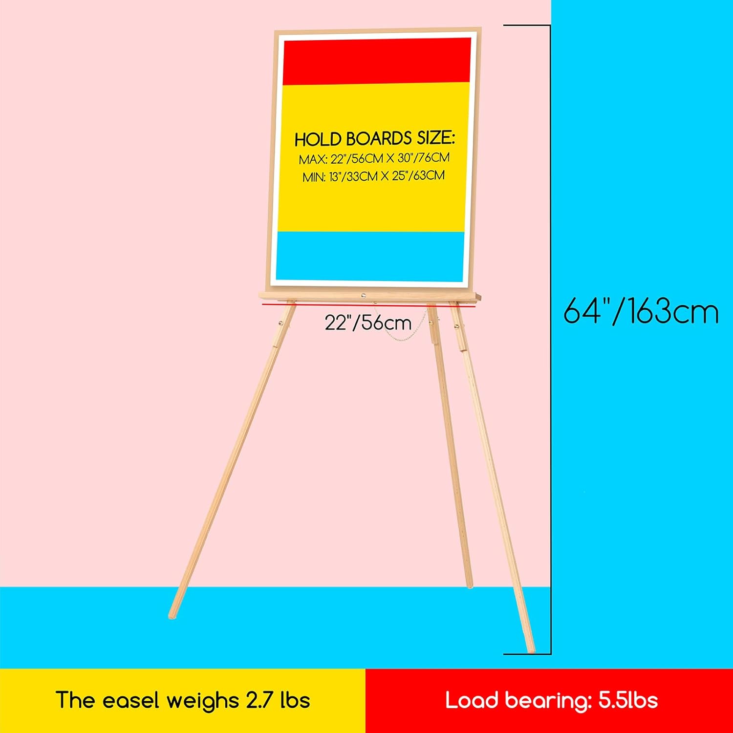 Alternative view of MEEDEN Wood Easel Stand for Display: Wooden Tripod for Poster Board - Wedding Easel Standing for Welcome Sign