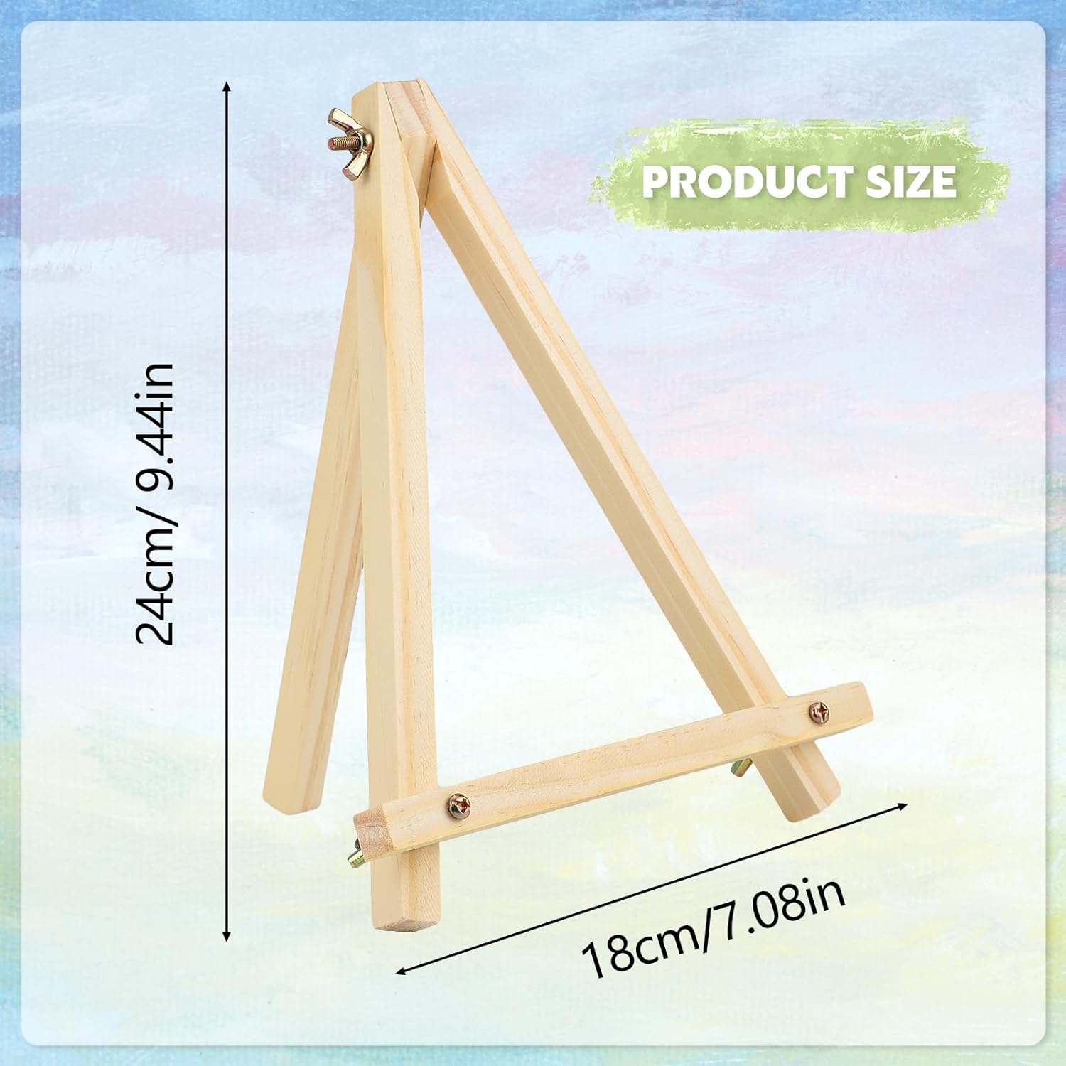 Alternative view of 16 Pack 9 Inch Easel for Painting, Wooden Easel Stand Canvas Stand for Sign Table Top Small Art Easel for Artists and Students