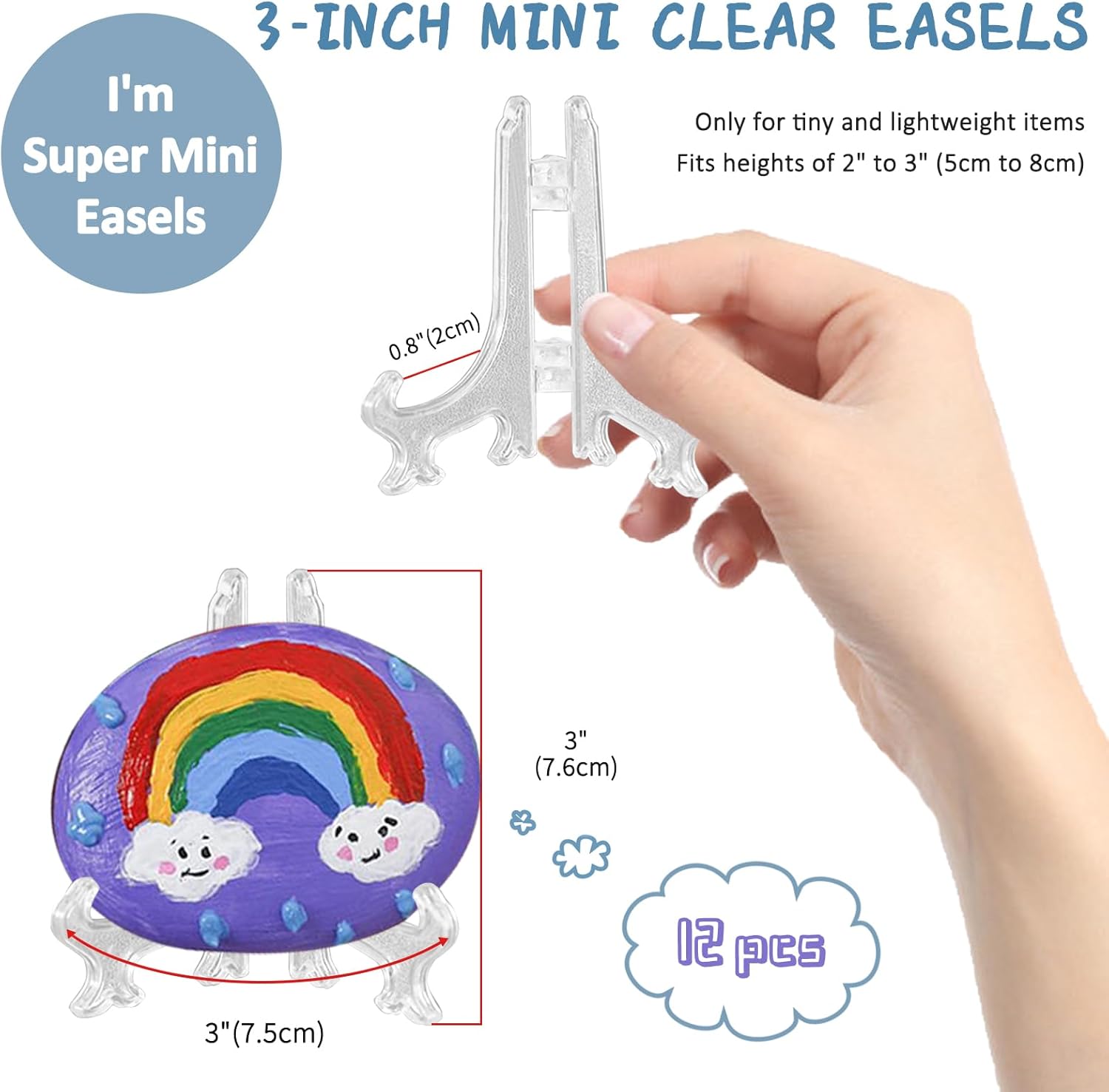 Alternative view of Artliving 3 Inch Clear Plastic Easels or Stand/Plate Holders to Display Pictures or Other Items at Weddings, Home Decoration, Birthdays, Tables (12 Pack)