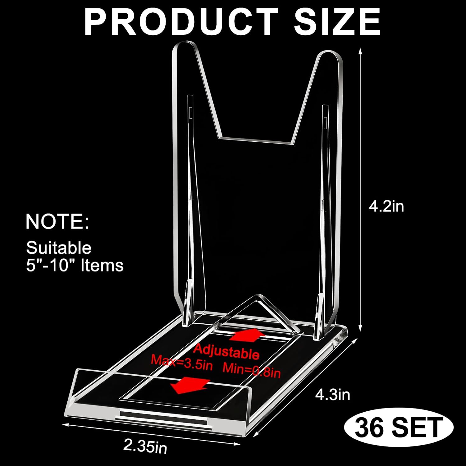 Alternative view of Memorywuu 12 Pack Acrylic Book Stand for Display Adjustable Clear Display Holder Easel Collector Stand for Home Office Back to School Comic Album CD Magazine Postcard Artworks (4.2 x 4.3 x 2.35 Inch)