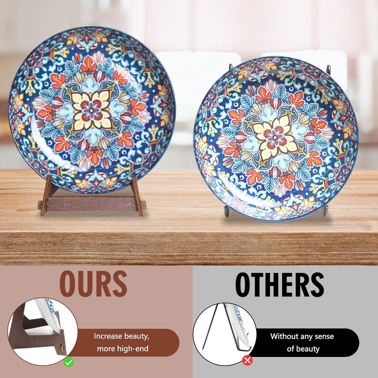 Alternative view of DMREFIT Plate Stands for Display,15.5 Inch Large wooden Plate Holder Display Stands,Frame holder stand for Book, Picture,plaque, Decorative Plate, Photo and Platter, Tabletop Art.(1 Pack )