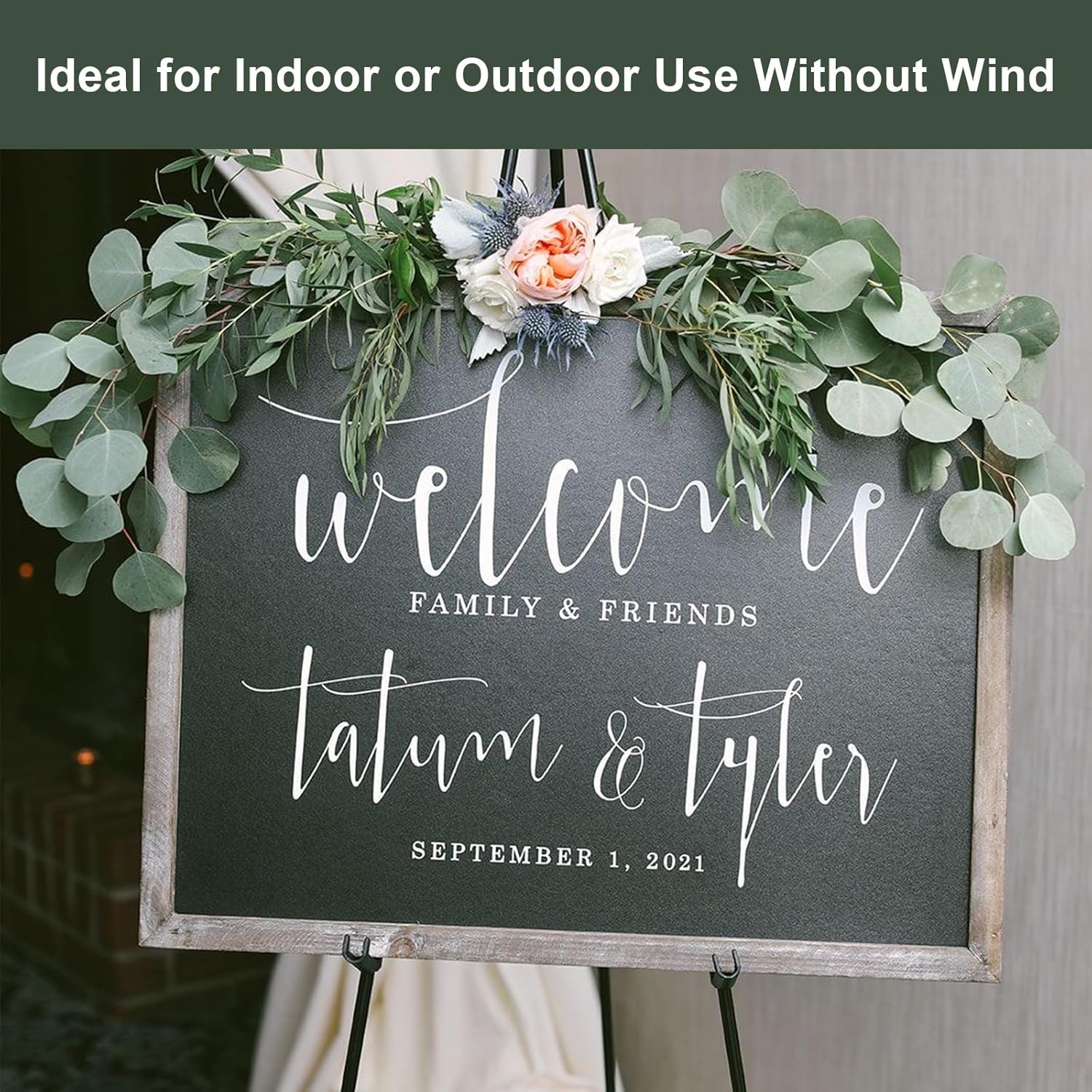 Alternative view of DANMO Easel Stand for Wedding Sign Poster 63'' Instant Display Easel for Floor Adjustable Metal Art Easel Black