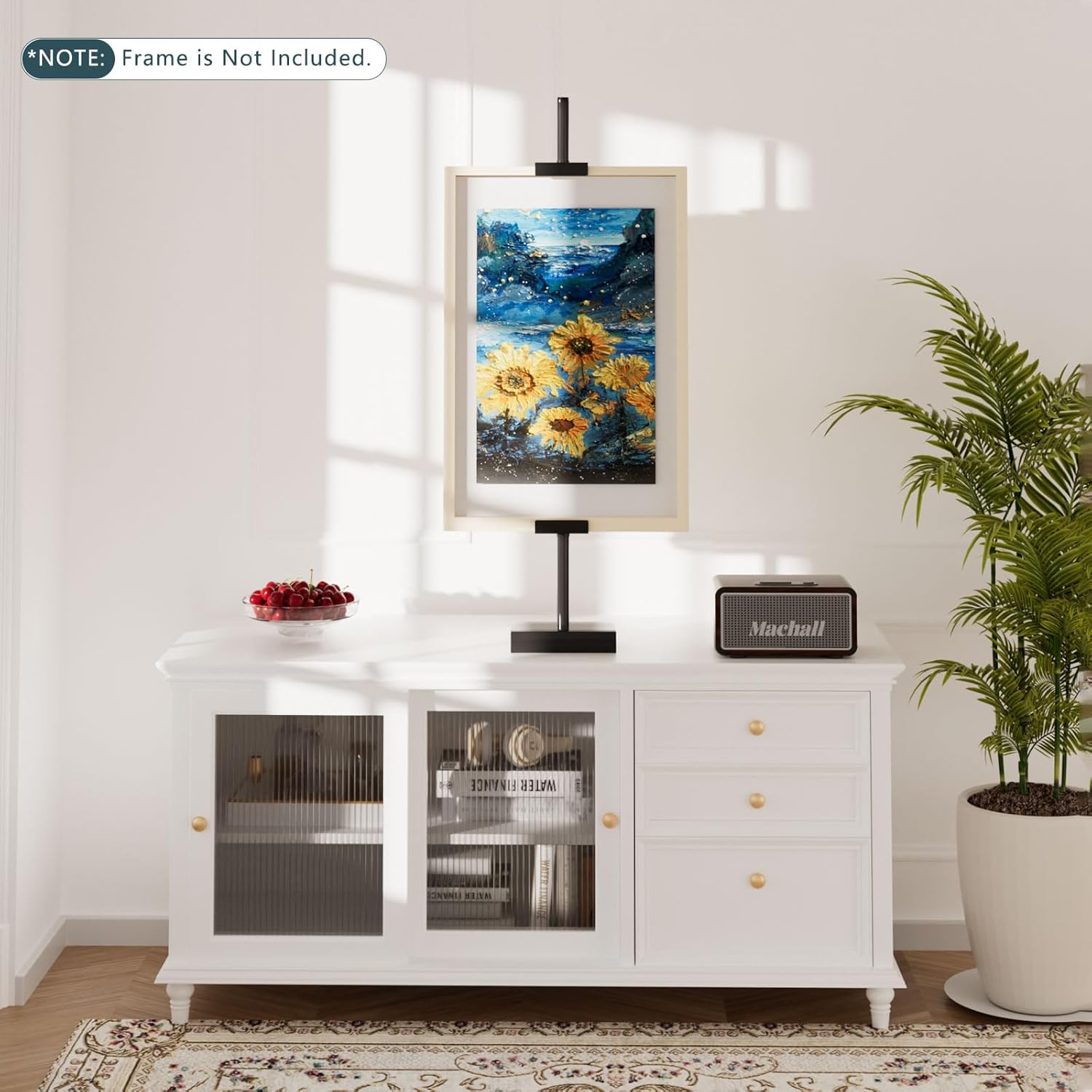 Cathyeen Tabletop Picture Frame Stand, Adjustable for Frames Up to 29" H, Frame Holder Stand Table Easels for Display, Metal Standing Easel Display Stand for Picture Frames, Artwork, Canvas (Black)