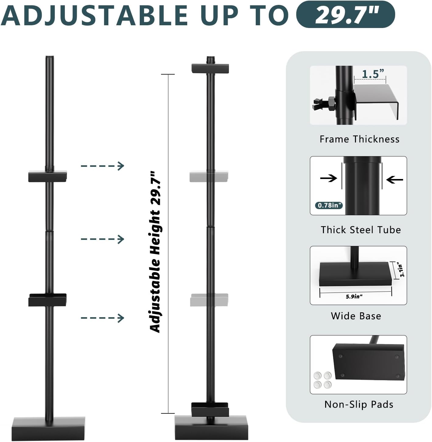 Alternative view of Cathyeen Tabletop Picture Frame Stand, Adjustable for Frames Up to 29" H, Frame Holder Stand Table Easels for Display, Metal Standing Easel Display Stand for Picture Frames, Artwork, Canvas (Black)