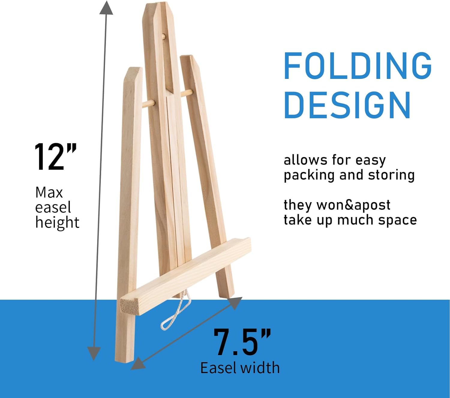 Alternative view of Falling in Art 12Inch Wood Easel Stand, Tabletop Display Stand A-Frame Artist Easel for Painting Canvas, Portable Photo, Picture and Sign Holder (4 Pack)