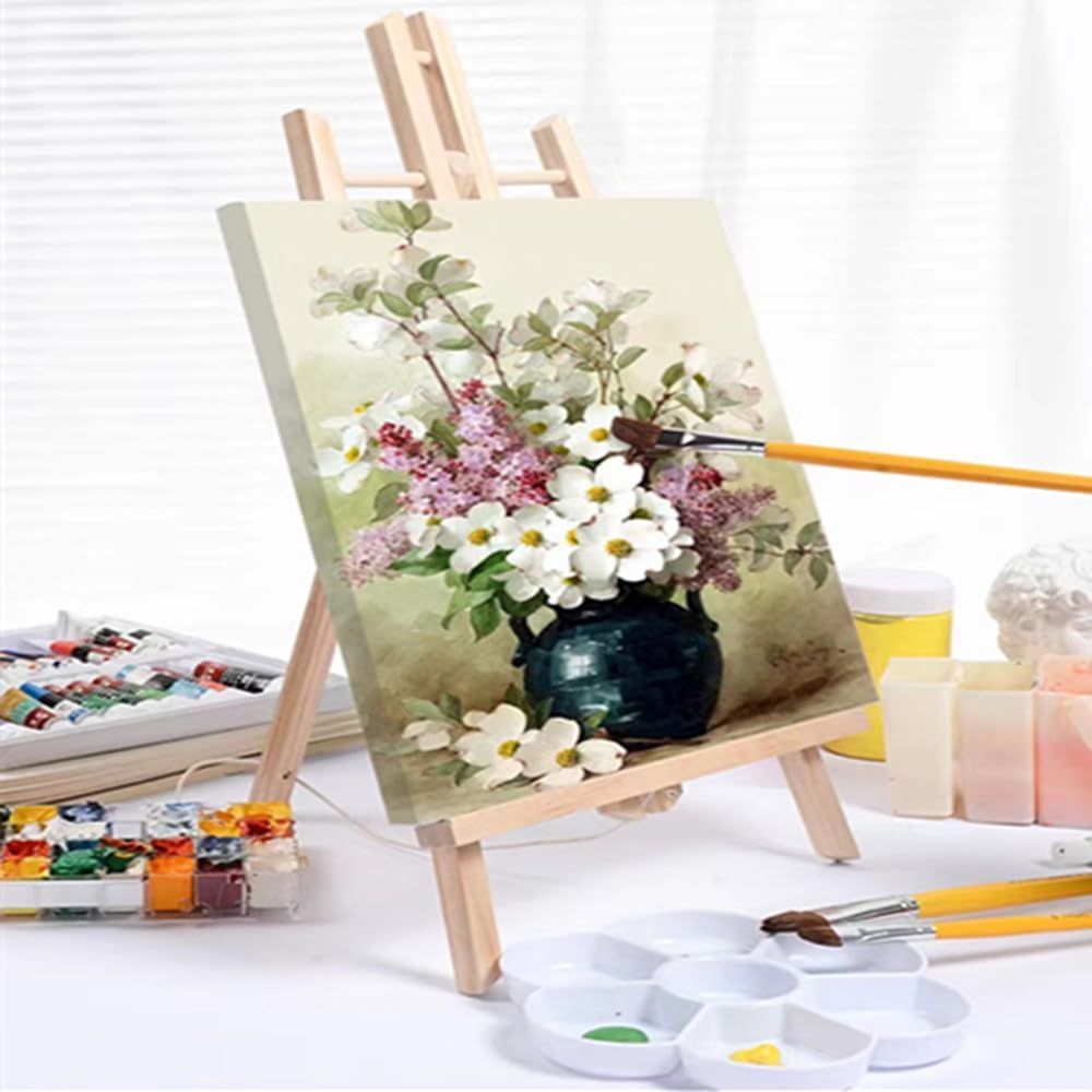 11.8" Wood Easels, Small Tabletop Display Stand, Tripod, Painting Party Easel, Kids Student Tabletop Easels for Painting, Portable Canvas Photo Picture Sign Holder