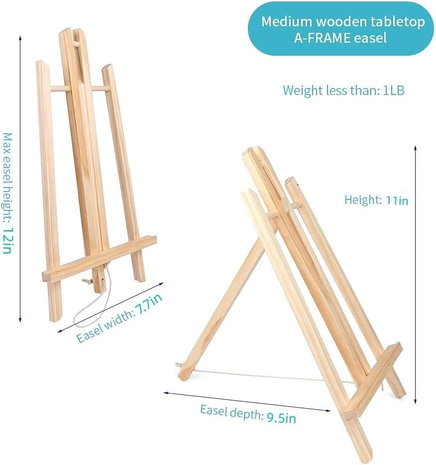 Alternative view of 11.8" Wood Easels, Small Tabletop Display Stand, Tripod, Painting Party Easel, Kids Student Tabletop Easels for Painting, Portable Canvas Photo Picture Sign Holder