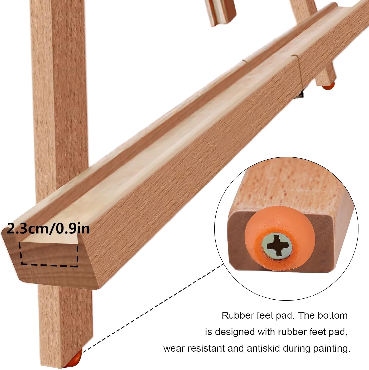 Alternative view of Miratuso Painting Easel, Folding Wooden Tabletop Easel Stand Holds Highest to 22" Canvas, Portable Desktop Easel Suitable for Artists, Beginners, Students
