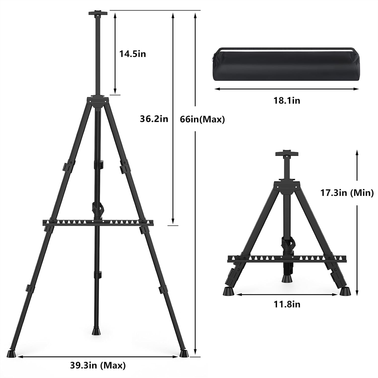 Alternative view of Easel Stand for Sign, Hemndic 66" Easels Stand for Painting Heavy Duty, Portable Travel Easel for Display (2 Pack)