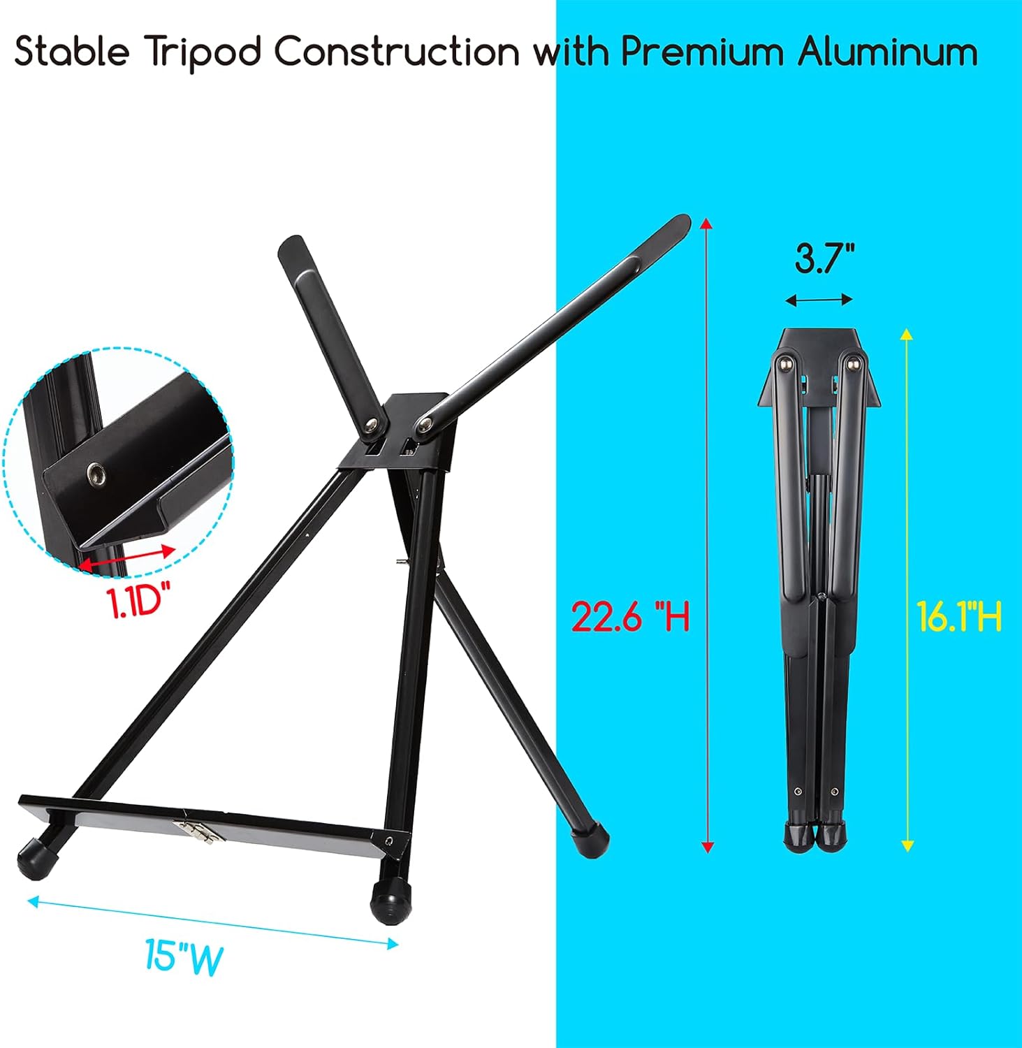 MEEDEN 10 Pcs Artist Tabletop Display Easel, Aluminum Tripod Easel for Painting, Collapsible Folding Frame Easel, Portable Lightweight Table Top Easel Stand, Hold Canvas Up to 24" x 30"
