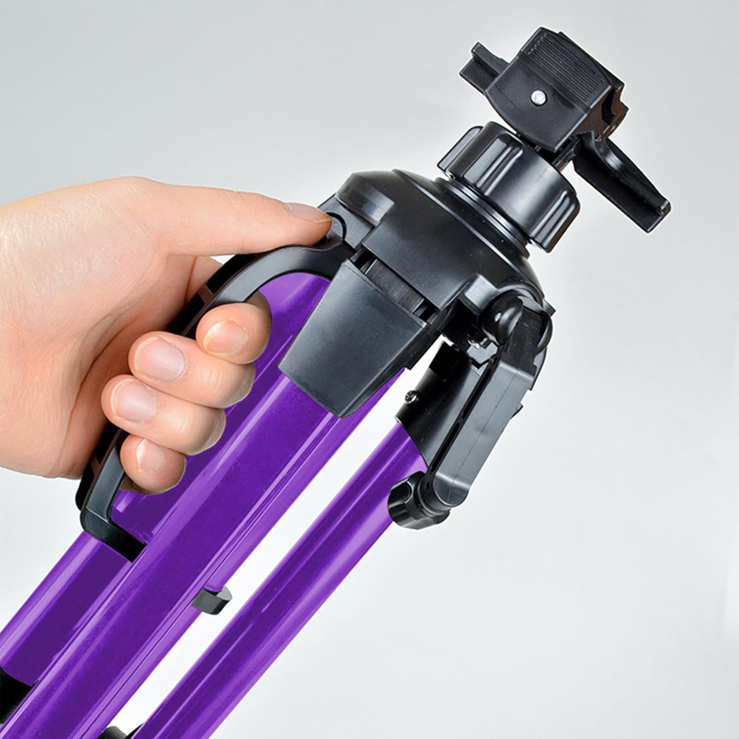 Easel for Painting, Portable & Foldable Easels Stand, Height-Adjustable 22'' to 62'', Equipped with Tray, Water Bucket Hook, Spirit Level, Compass & Carrying Bag for Art Display,Travel - Purple - Image 5