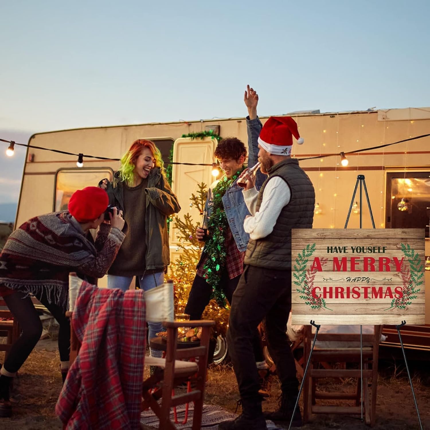 Alternative view of RRFTOK Easel Stand for Sign,63'' Instant Lightweight Portable Ground Easel for Wedding Sign and Poster Display Stand, Metal Tripod with Portable Bag,1-Pack.