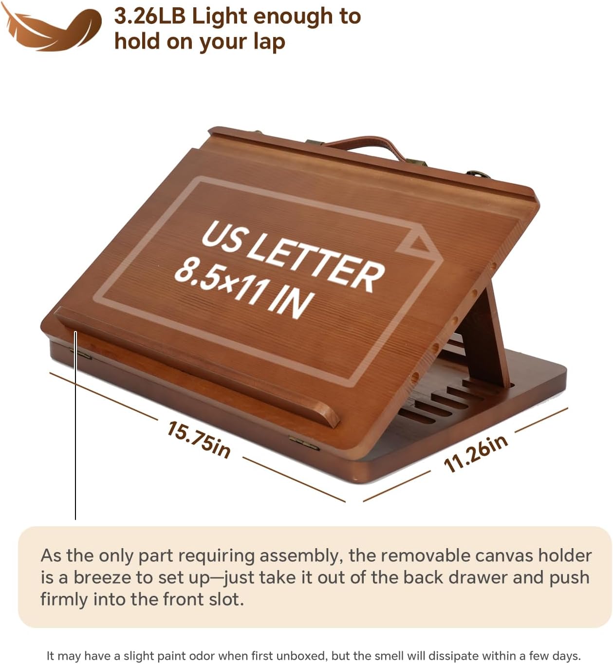 CEIJE Lightweight Drawing Easel for Artists u2013 Portable Lap Drawing Stand for Small Canvases, Ideal for Sketching, Painting & Travel, Comfortable for Extended Use