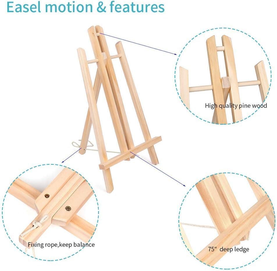 Alternative view of 2PCS 12 Inch Wood Tabletop Easel -Easel Stand for Painting, Perfect for Parties, Art Projects, and Creative Displays.