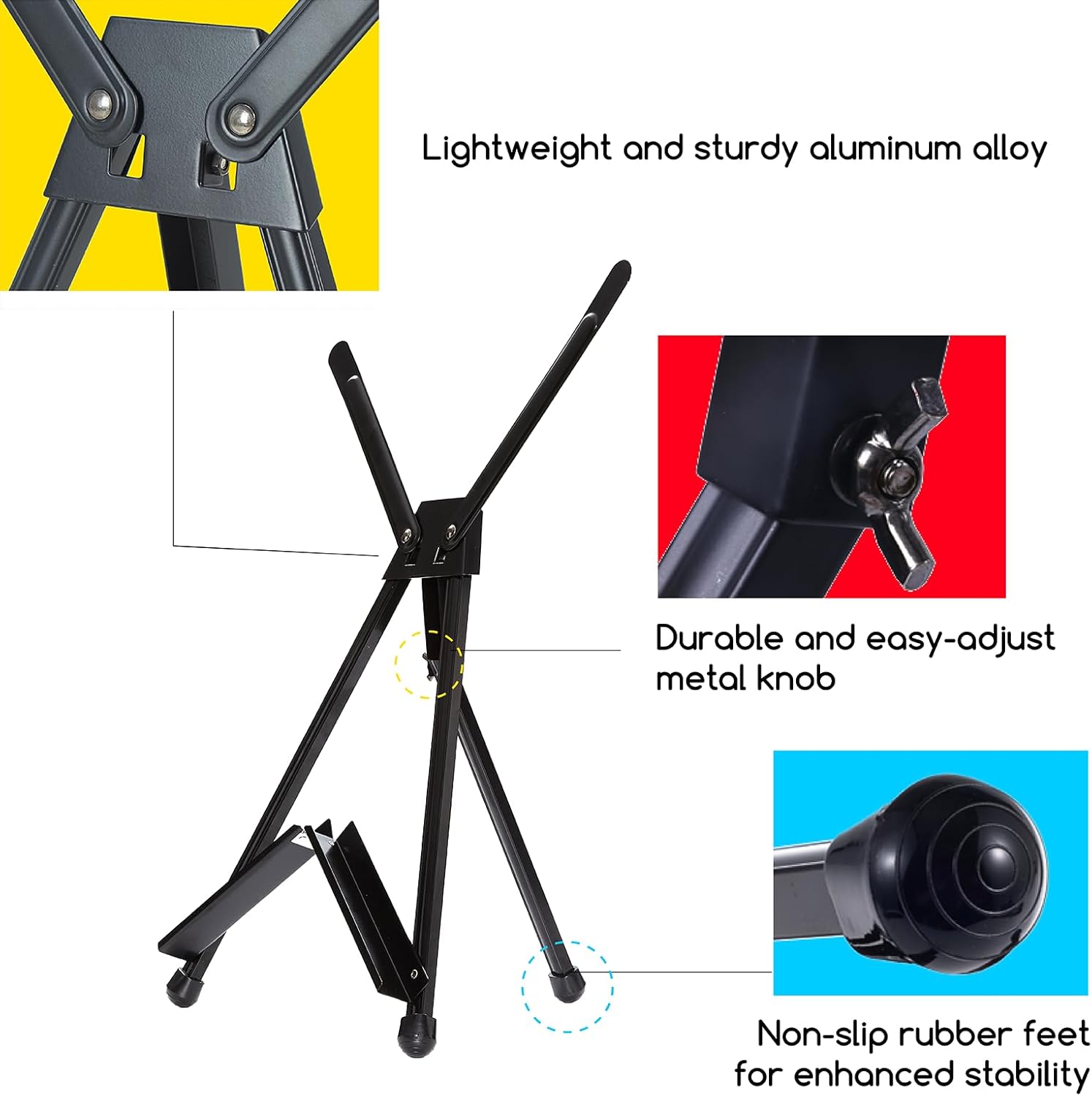 Alternative view of MEEDEN 10 Pcs Artist Tabletop Display Easel, Aluminum Tripod Easel for Painting, Collapsible Folding Frame Easel, Portable Lightweight Table Top Easel Stand, Hold Canvas Up to 24" x 30"