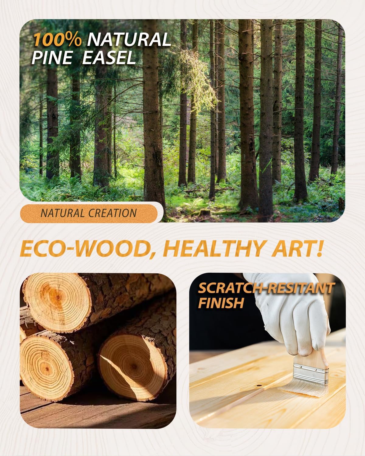 Alternative view of Foldable & Adjustable Wooden Painting Easel for Adults Hold up to 45" Canvas,Artist Easel Stand for Painting,Wooden Easels for Display Home Studio Outdoor Wedding,Art Easel Stand, Black