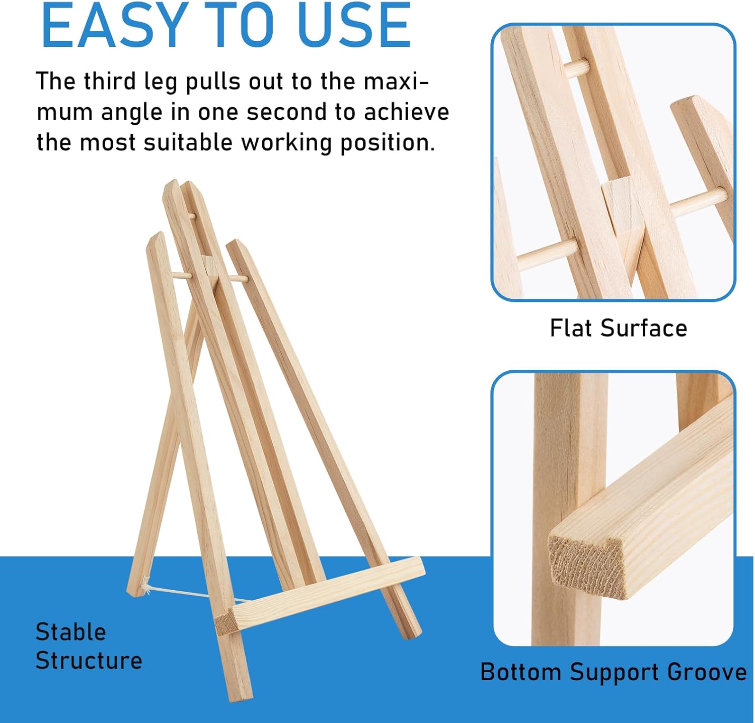 Alternative view of Falling in Art 16 Inch Wood Easel Stand, Tabletop Display Stand A-Frame Artist Easel for Painting Canvas, Portable Photo, Picture and Sign Holder (4 Pack)