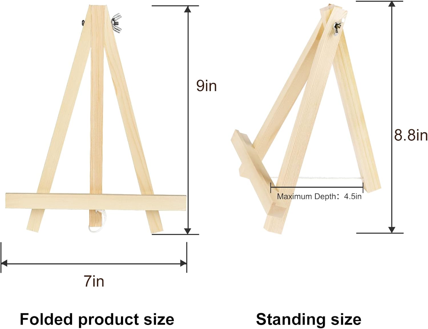 Alternative view of Kinlink 9 Inch Tall Wood Easels for Display Set of 6, Display Easel Tabletop, Painting Easel Stand for Artist Students