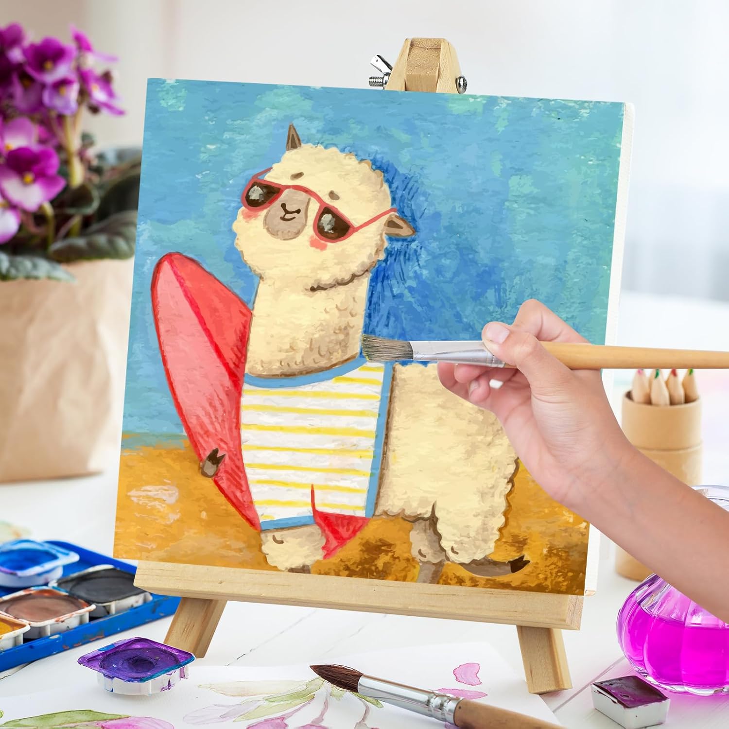 10 Pack 9 Inch Wooden Easel Stand, Portable A-Frame Tabletop Display Easel for Painting, Canvas, Signs,Photos, Art Easel for Students, Beginners（Need Assemble）