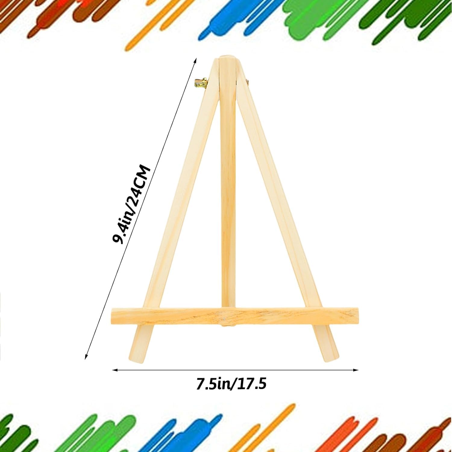 Alternative view of 4Pack 9 Inch Pine Wood Easels, Easel Stand for Painting Canvases, Art, and Crafts, Tripod, Painting Party Easel, Kids Student Tabletop Easels for Painting, Portable Canvas Photo Picture Sign Holder