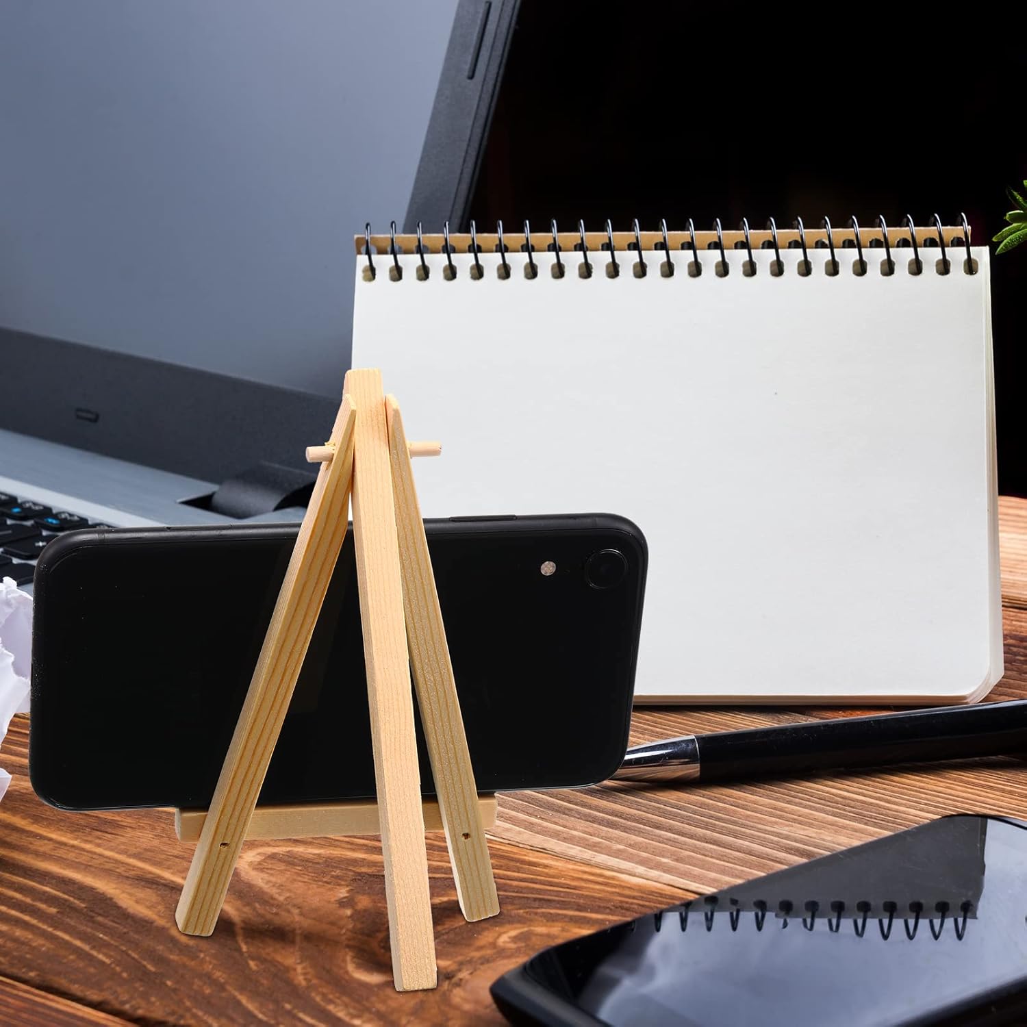 Thenshop 40 Pack 6 Inch Natural Wooden Mini Easel Stand Artist Mini Easels Bulk Wood Tabletop Small Canvas Stand for Painting Display Cards Photos Arts Crafts(Classic)