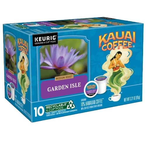 Kauai Coffee K-Cup Pods for Keurig Brewers u2013 Arabica Coffee, 10% Hawaiian u2013 Mild, Medium and Dark Roast, Rich, Smooth, No Bitterness u2013 Six Flavors, 6 Packs of 10 Single Serve K-Cups