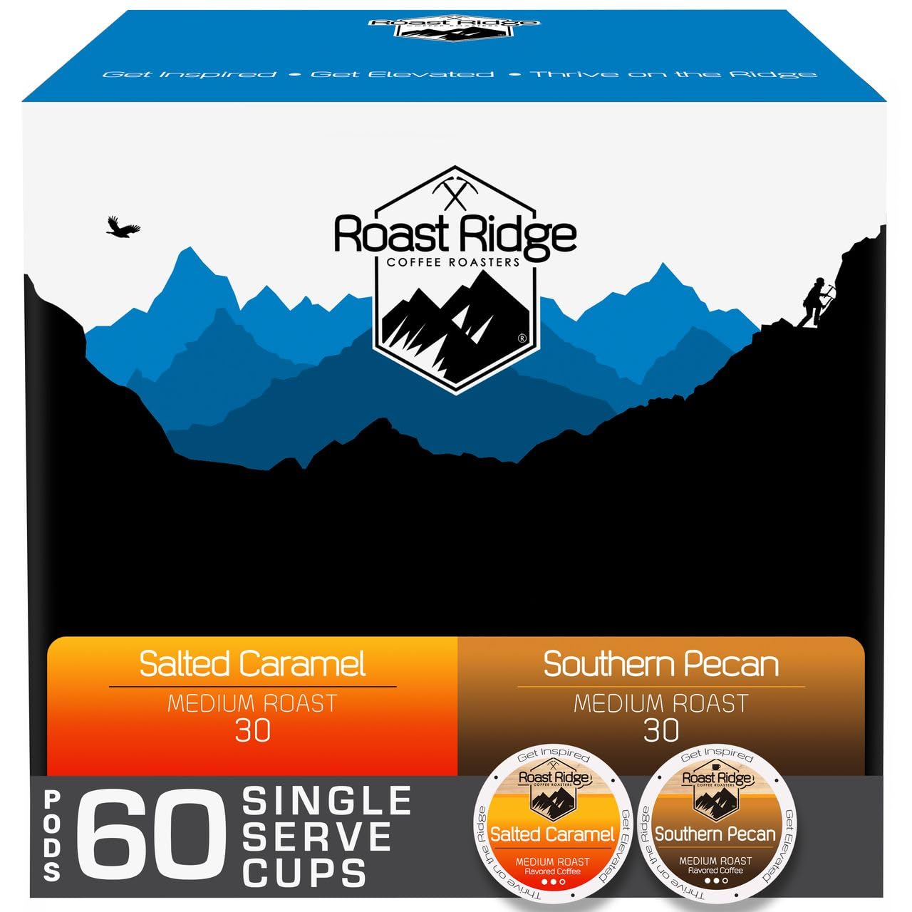 Roast Ridge Single Serve Coffee Pods for Keurig K-Cup Brewers, Variety Pack, 100 Count (20 each: Salted Caramel, Southern Pecan, Chocolate Mocha, Hazelnut, French Vanilla) - Image 8