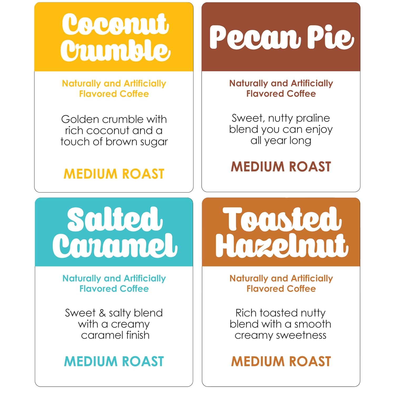 Alternative view of Donut Café - Gourmet Coffee Medium Roast Flavored Variety Pack u2013 Pecan Pie, Coconut Crumble, Salted Caramel, Toasted Hazelnut u2013 Single Serve Coffee Pods for Keurig K Cup Brewers u2013 80 Count